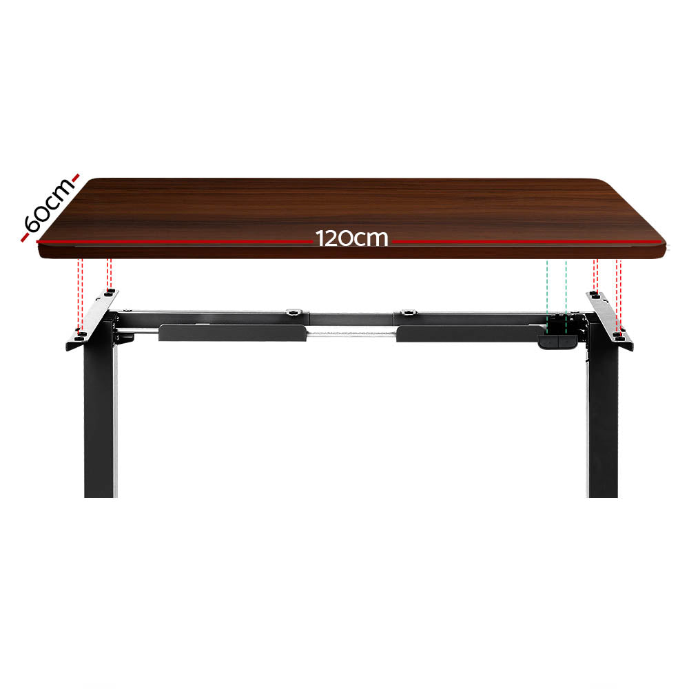 Artiss Electric Standing Desk Motorised Adjustable Sit Stand Desks Black Walnut Artiss