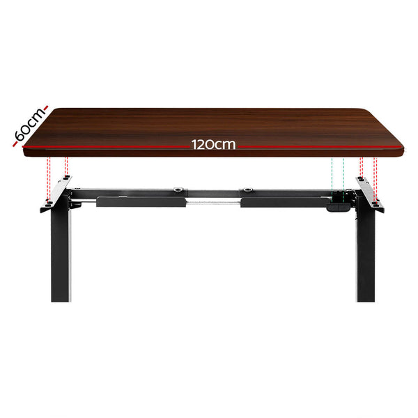 Artiss Electric Standing Desk Motorised Adjustable Sit Stand Desks Black Walnut Artiss