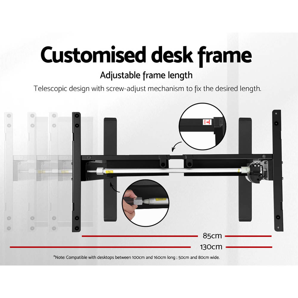 Artiss Electric Standing Desk Motorised Adjustable Sit Stand Desks Black Walnut Artiss