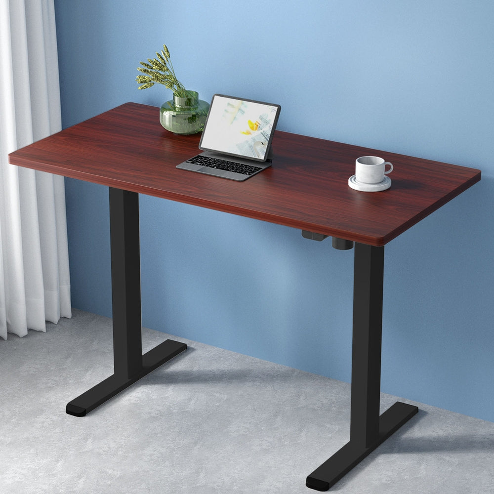 Artiss Electric Standing Desk Motorised Sit Stand Desks Table Black Walnut 140cm Artiss