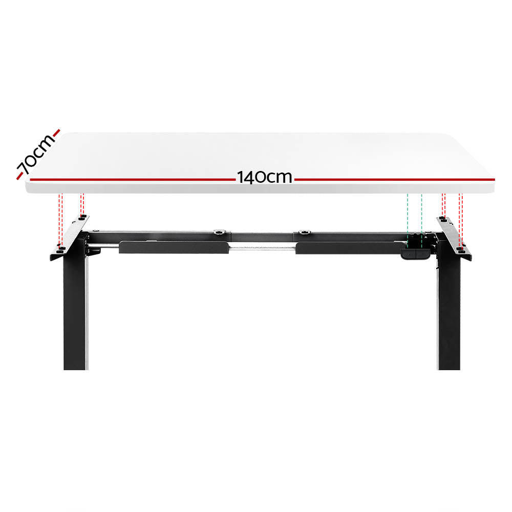 Artiss Electric Standing Desk Motorised Sit Stand Desks Table Black White 140cm Artiss