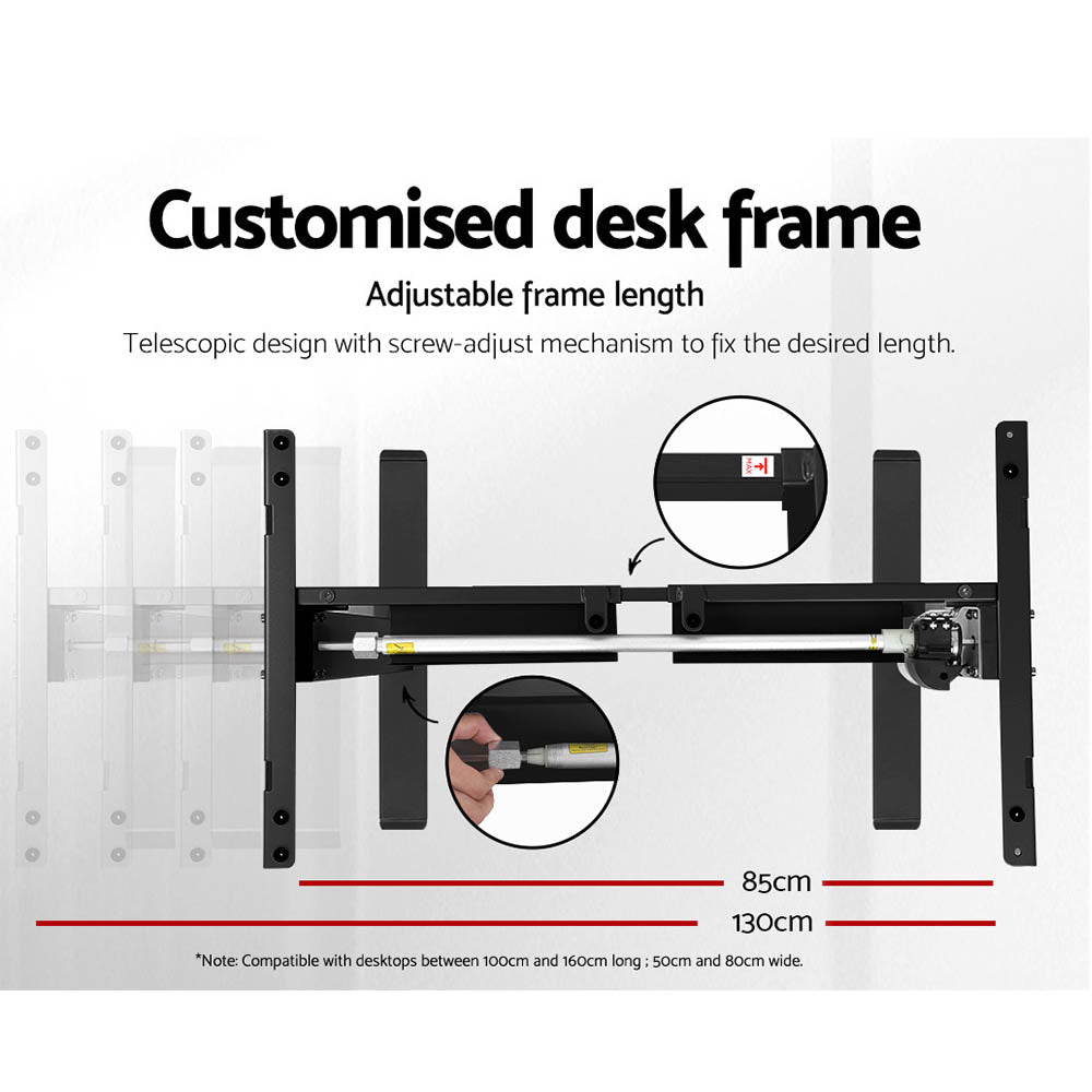 Artiss Electric Standing Desk Motorised Sit Stand Desks Table Black White 140cm Artiss