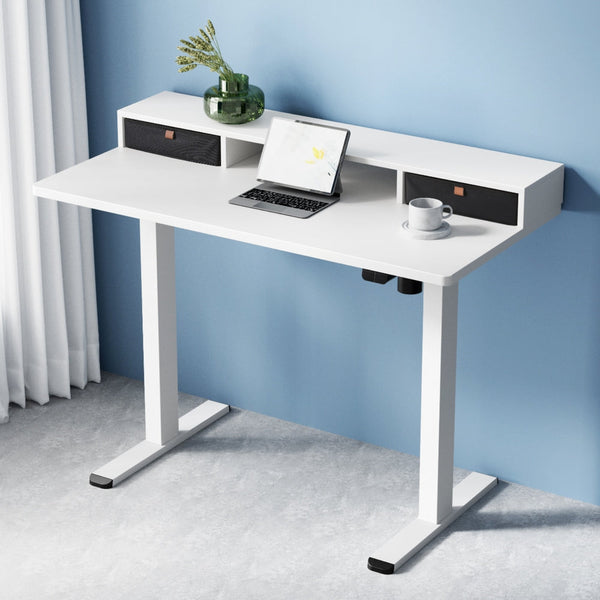 Artiss Electric Standing Desk with Storage Shelf Drawer Office Table 120CM Artiss