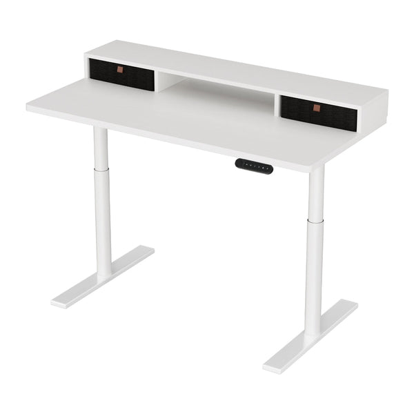 Artiss Electric Standing Desk with Storage Rack Shelf Drawers White 120CM Artiss