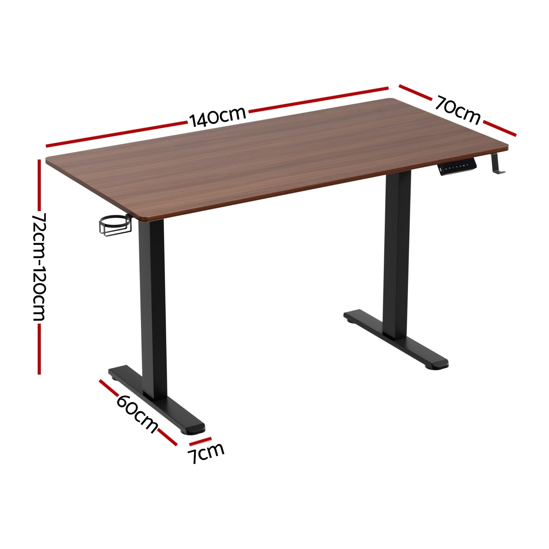 Artiss Standing Desk Motorised Dual Motor Electric Walnut 140CM Artiss