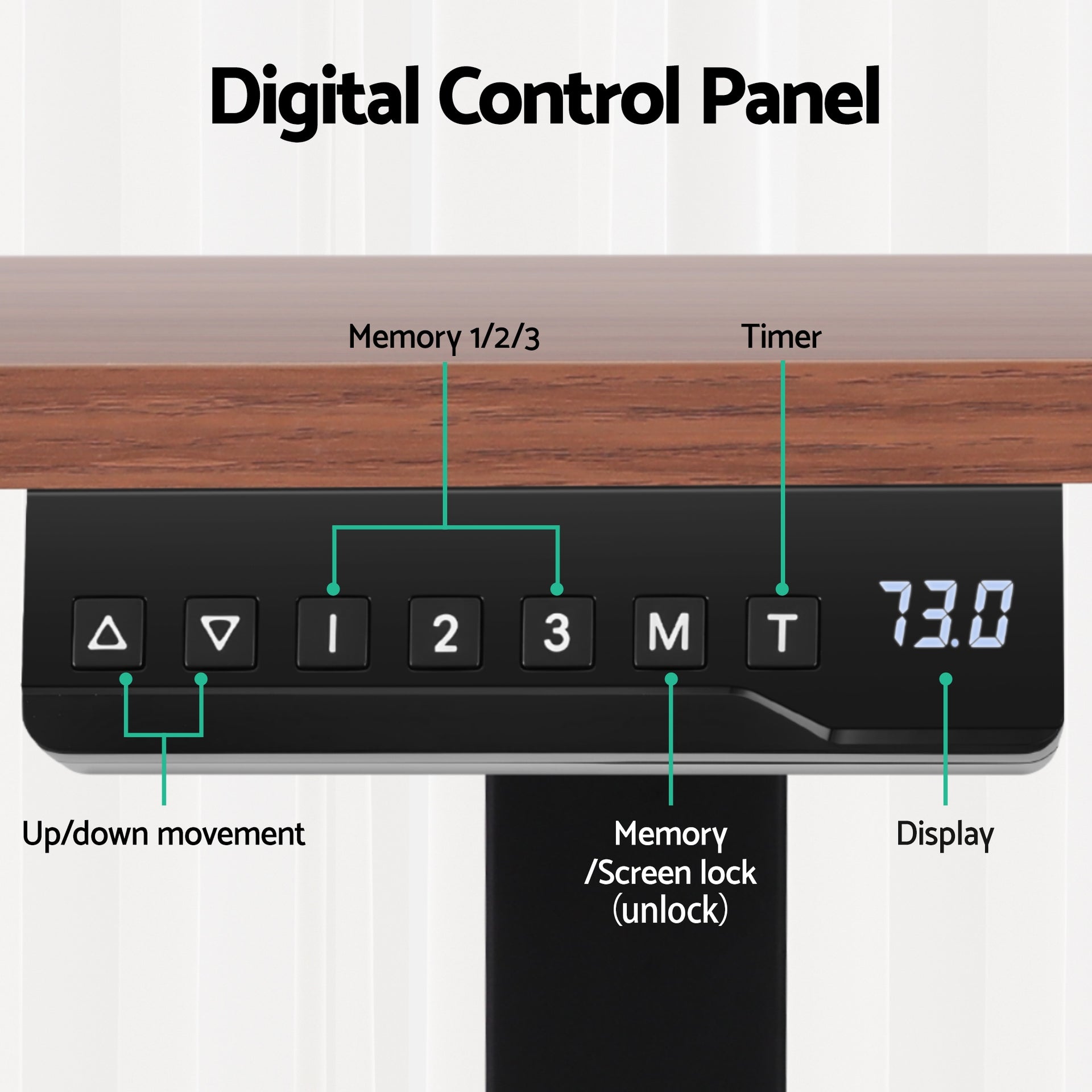 Artiss Standing Desk Motorised Dual Motor Electric Walnut 140CM Artiss