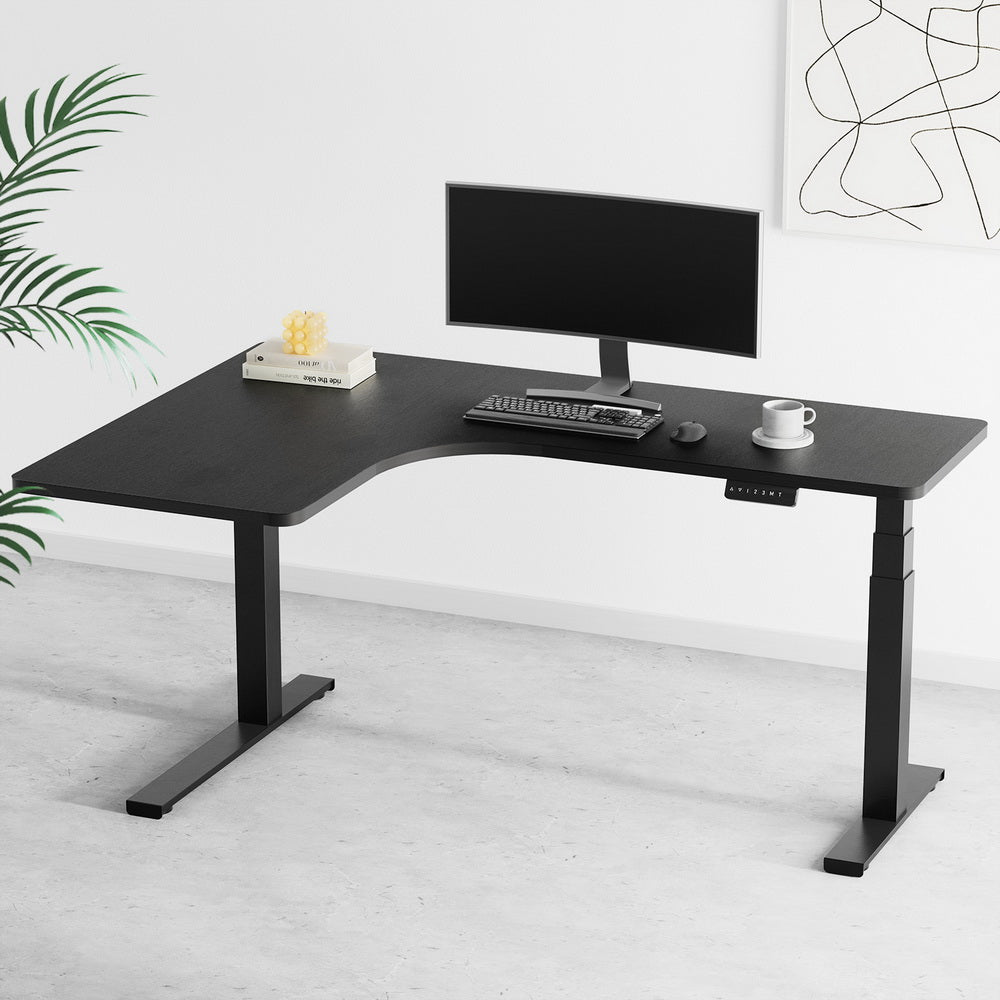 Artiss Standing Desks L-shape Motorised 160CM Black Artiss