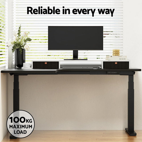 Artiss Standing Desks L-shape Motorised 160CM Black Artiss