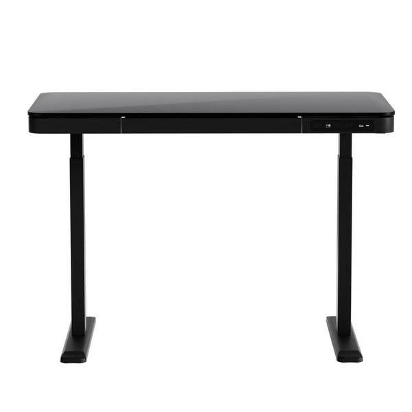 Artiss Standing Desk Motorised Electric Dual Motor Drawer 120CM Black Artiss