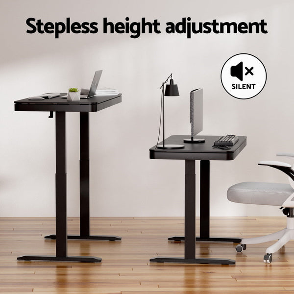 Artiss Standing Desk Motorised Electric Dual Motor Drawer 120CM Black Artiss