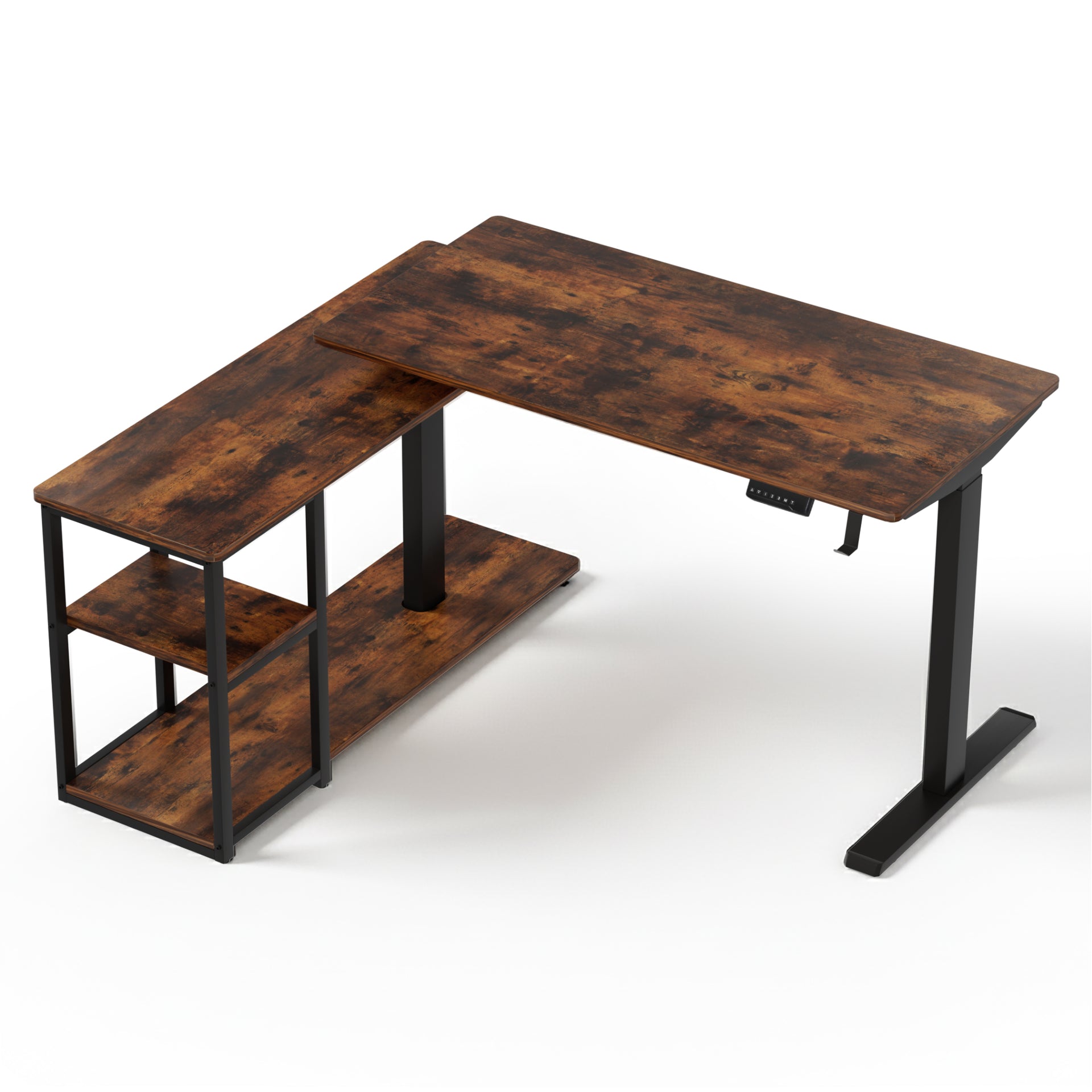 Artiss Electric Standing Desk Adjustable Motorised 120CM L Shaped Rustic Brown Artiss