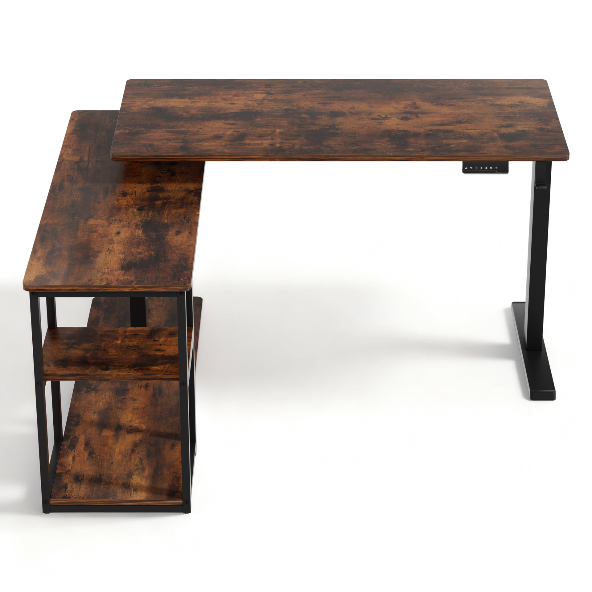 Artiss Electric Standing Desk Adjustable Motorised 120CM L Shaped Rustic Brown Artiss