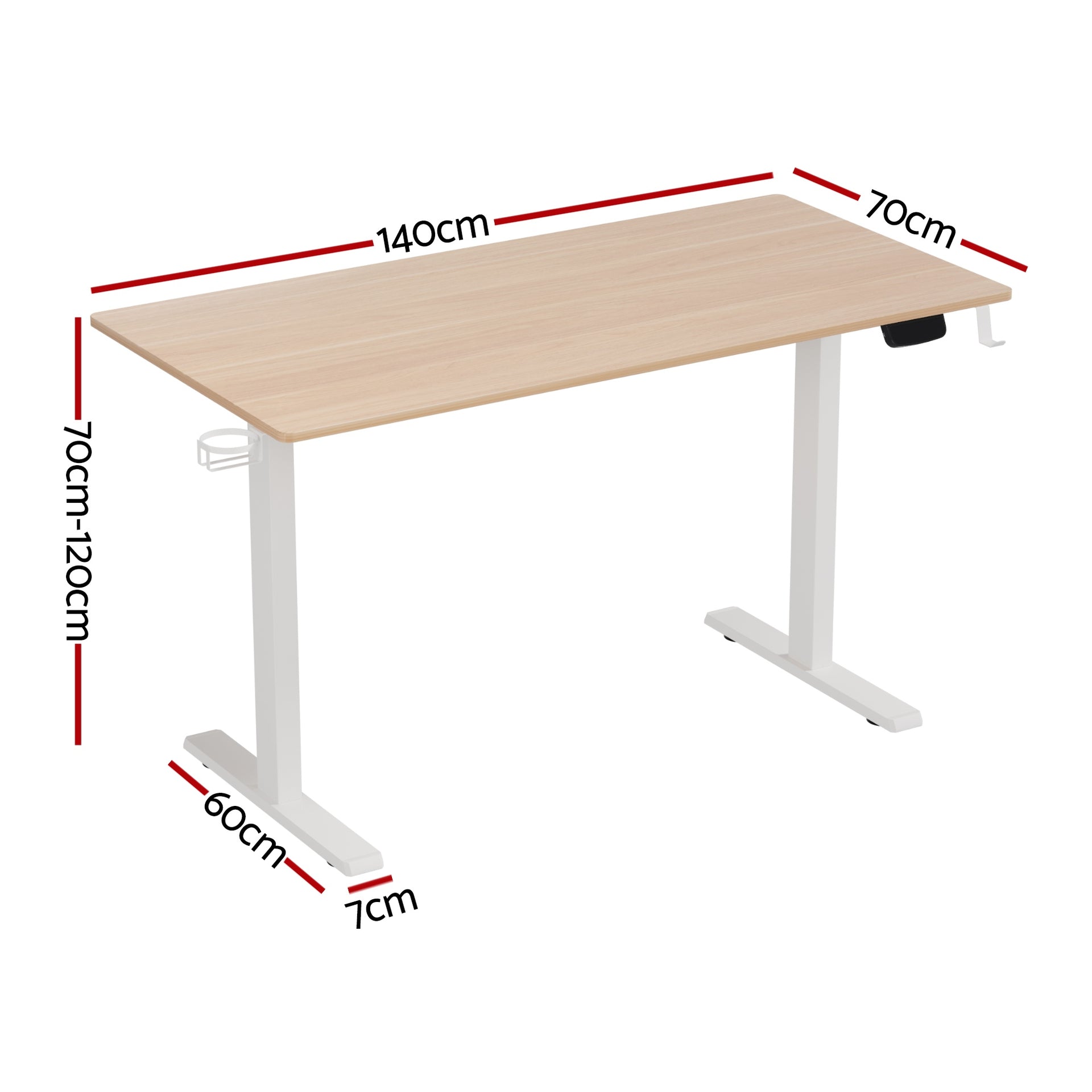Artiss Standing Desk Motorised Touch Control Electric Oak 140CM Artiss
