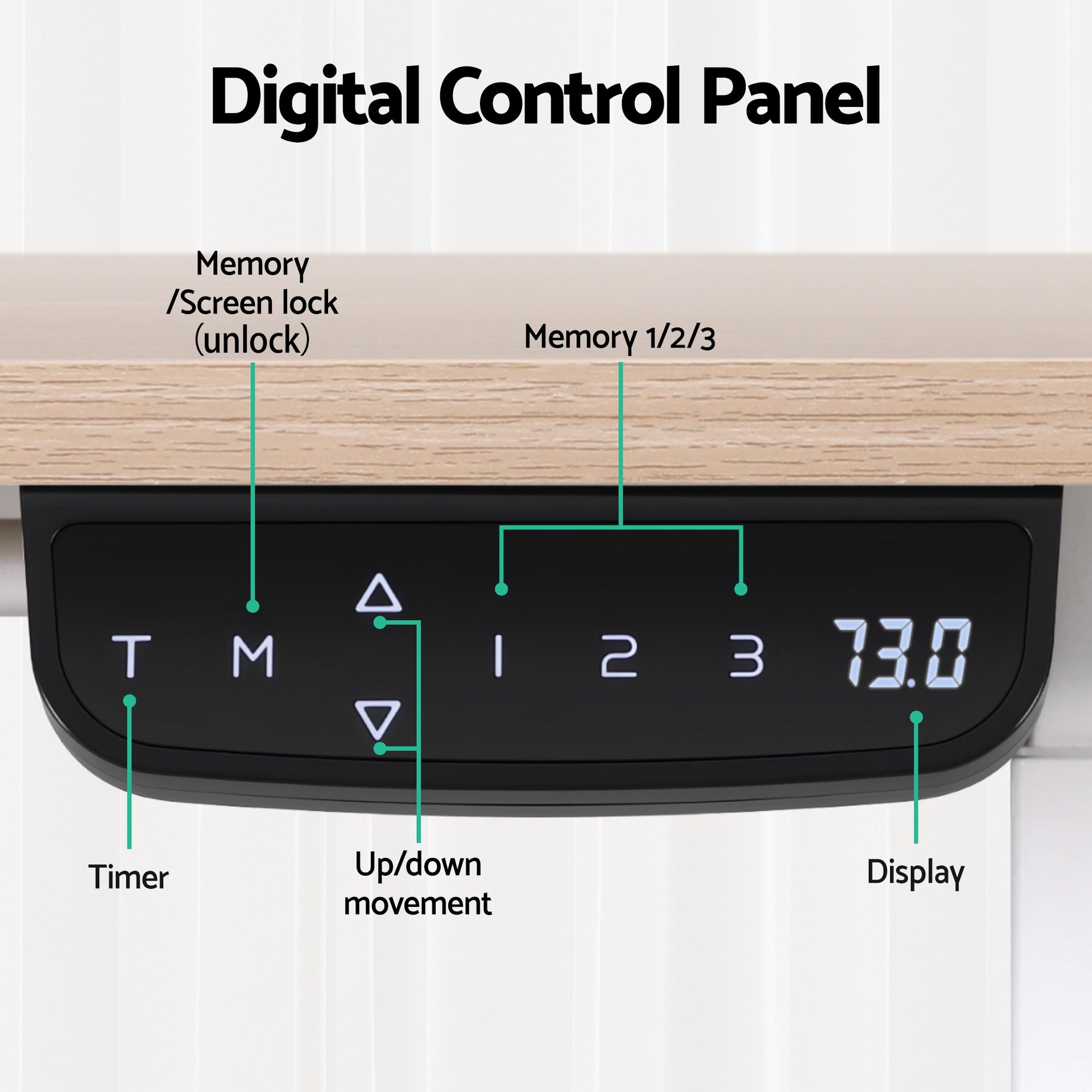 Artiss Standing Desk Motorised Touch Control Electric Oak 140CM Artiss