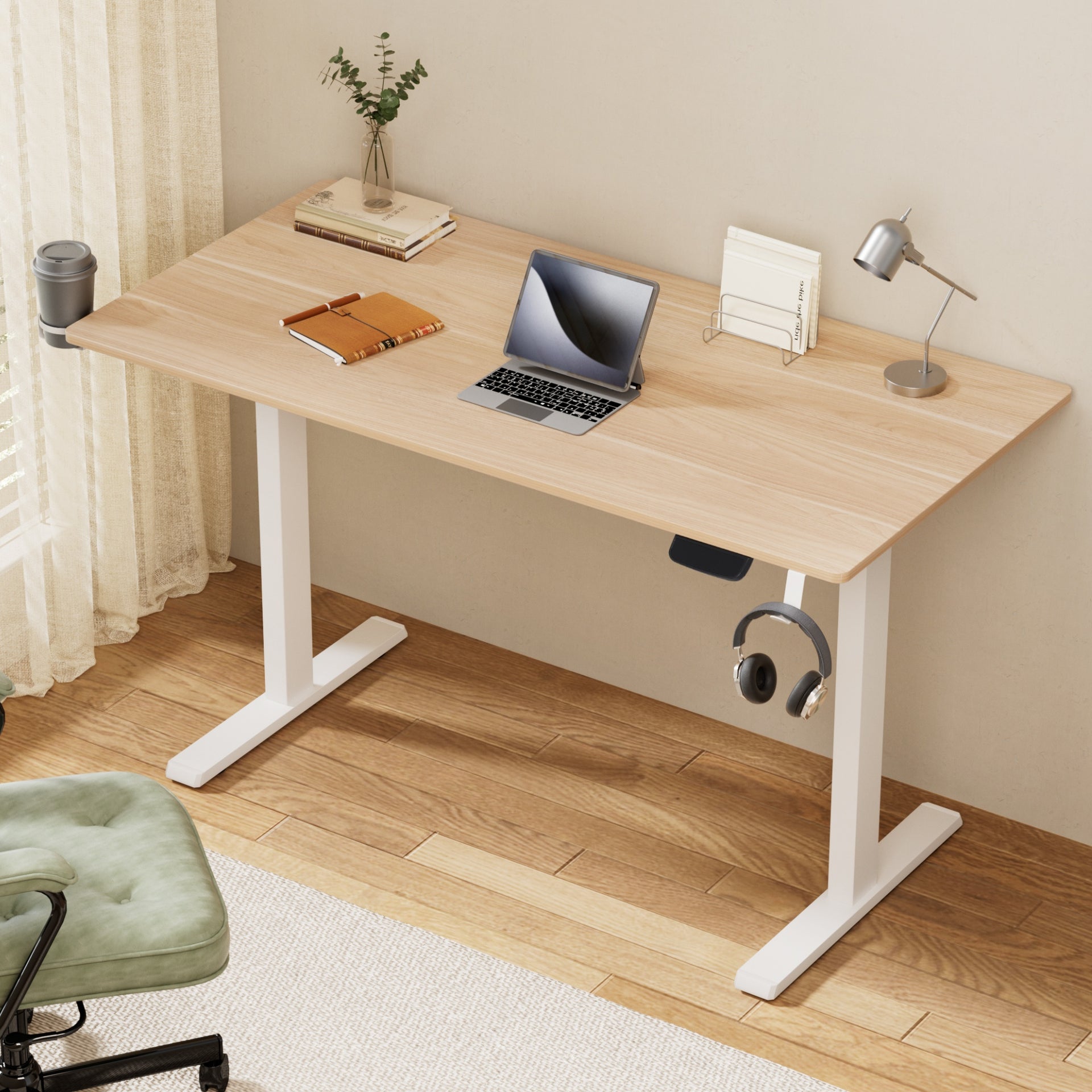 Artiss Standing Desk Motorised Touch Control Electric Oak 140CM Artiss