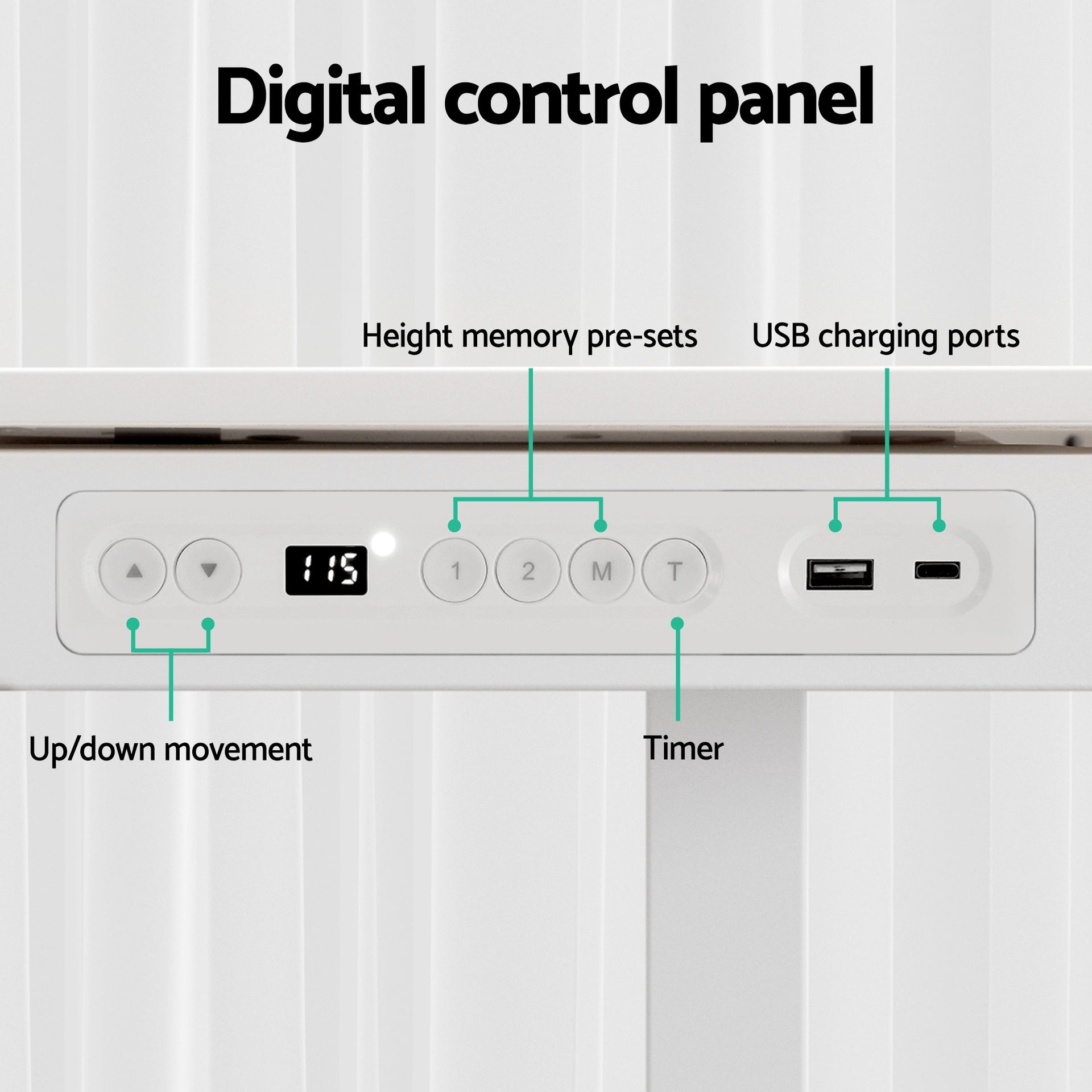 Artiss Standing Desk Motorised Electric Desks Drawer 120CM White Awezingly