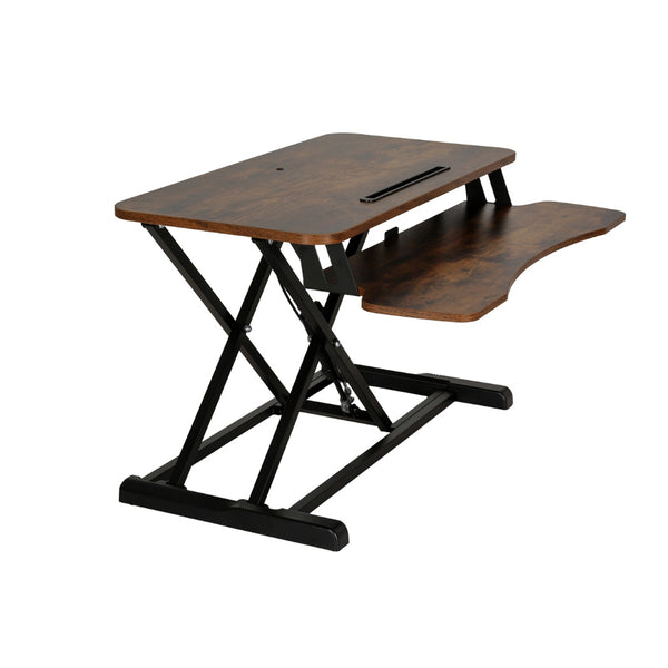 Artiss Standing Desk Riser Height Adjustable Rustic Brown 80CM Awezingly