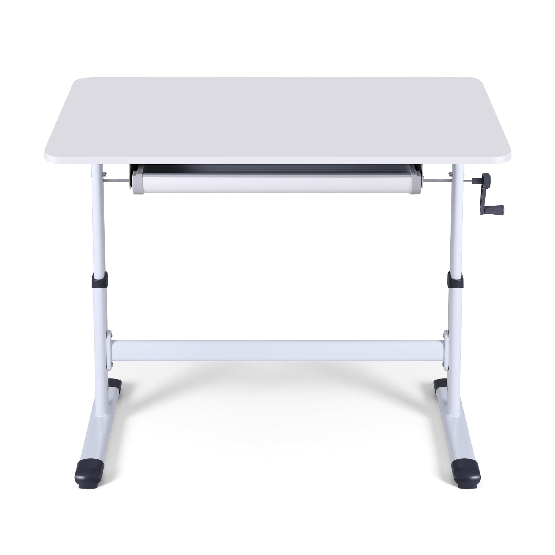 Artiss Manual Standing Desk Height Adjustable Workstation Computer Desks Study 100CM White Awezingly