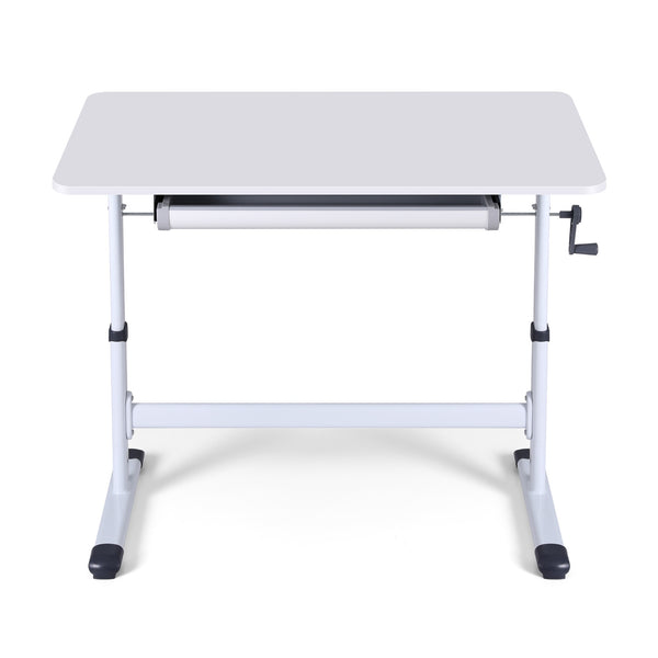 Artiss Manual Standing Desk Height Adjustable Workstation Computer Desks Study 100CM White Awezingly