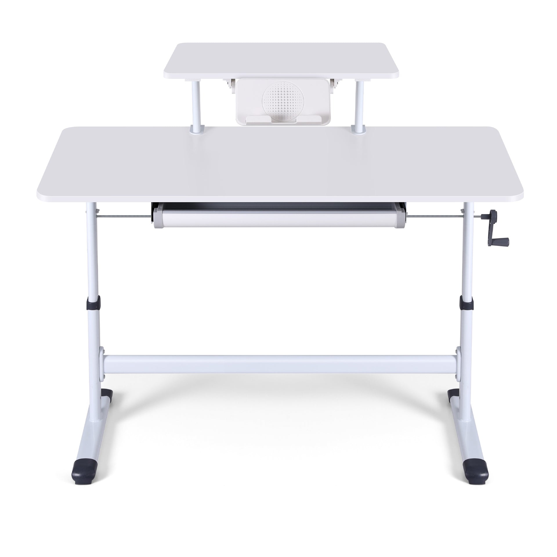 Artiss Manual Standing Desk Height Adjustable Workstation Computer Desks Study 120CM White Awezingly