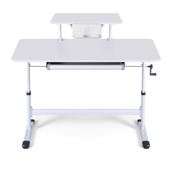 Artiss Manual Standing Desk Height Adjustable Workstation Computer Desks Study 120CM White Awezingly