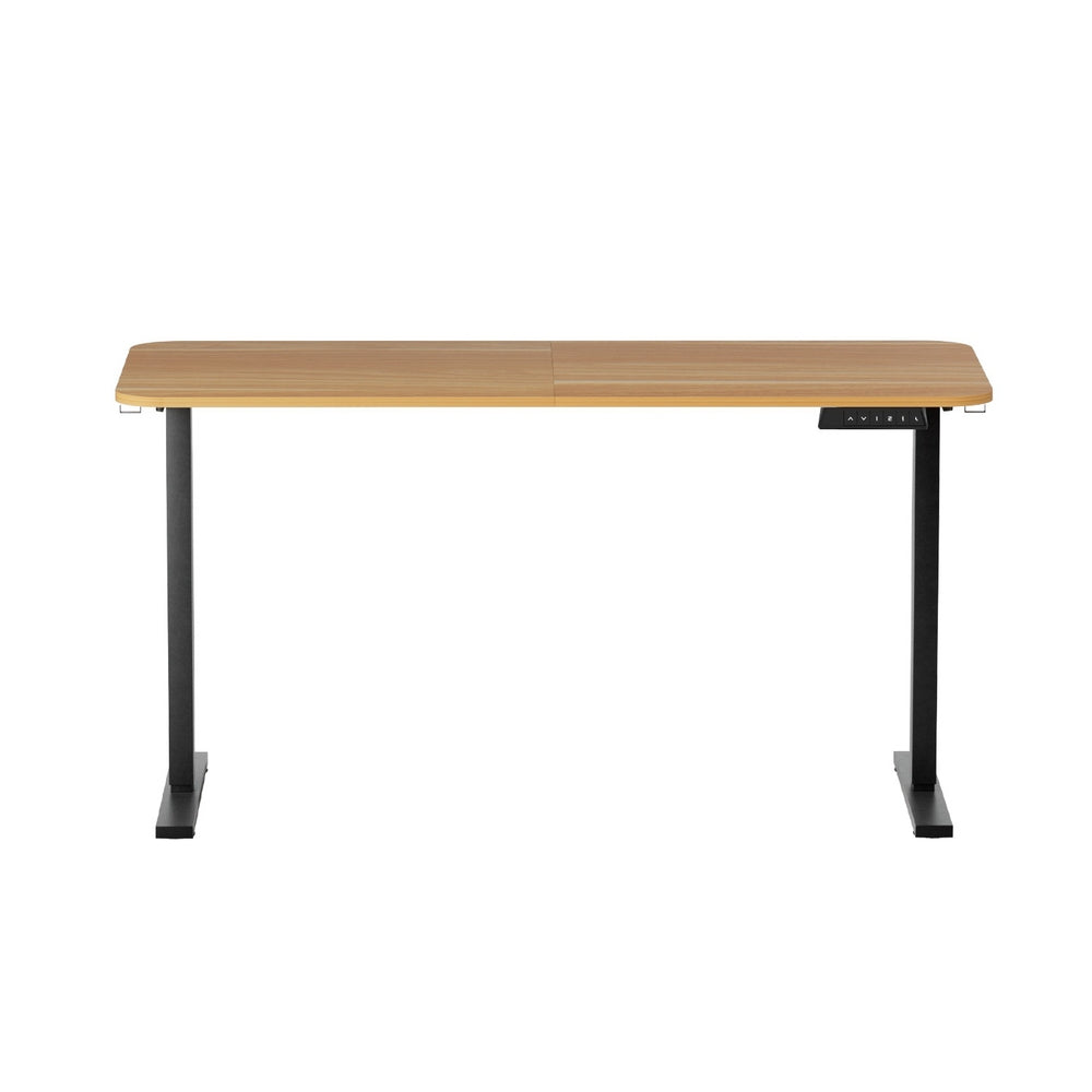 Artiss Electric Standing Desk 140cm Adjustable Height Motorised Home Office Desk Oak Black Awezingly
