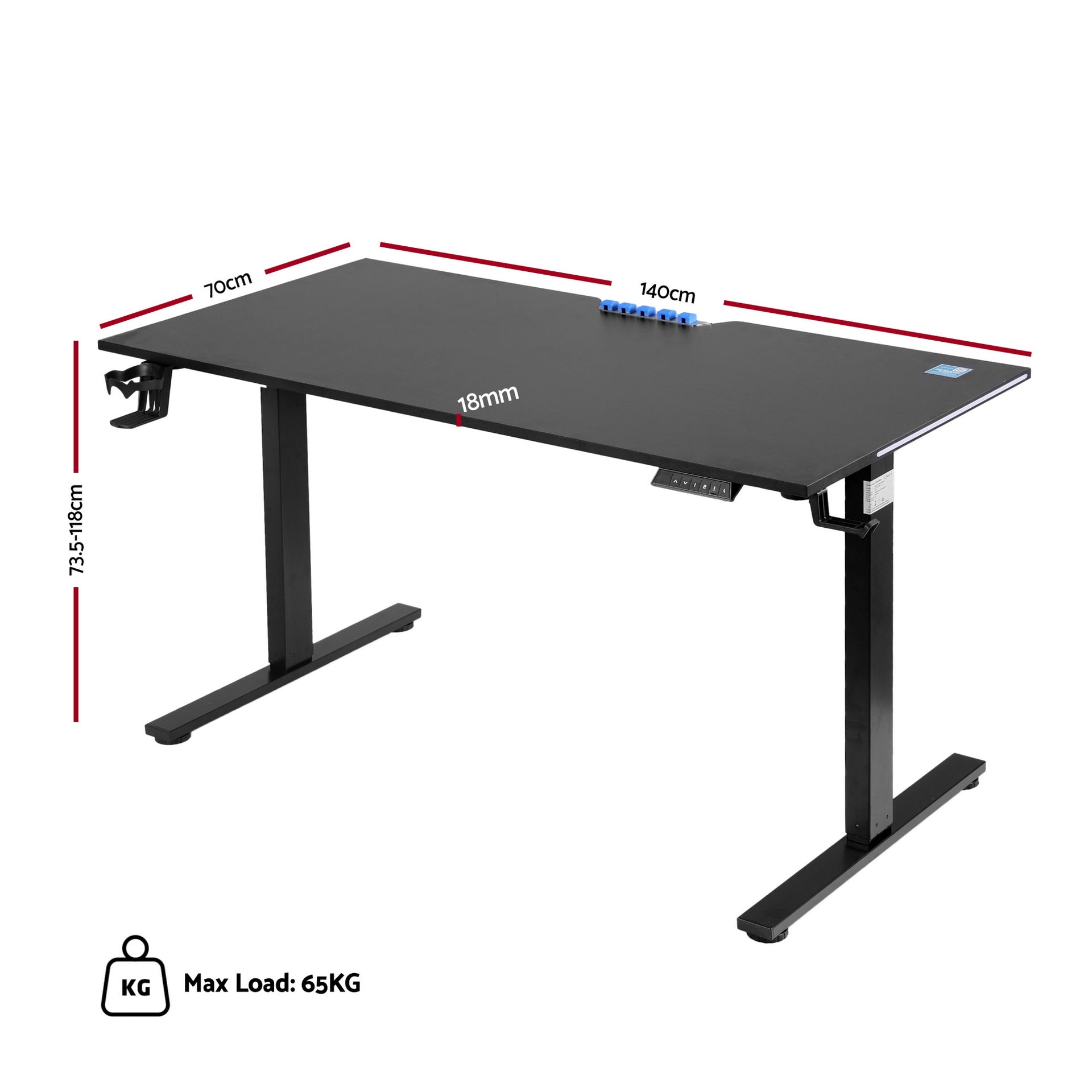 Artiss Electric Standing Desk Height Adjustable Gaming Desk Home Office 140cm Artiss