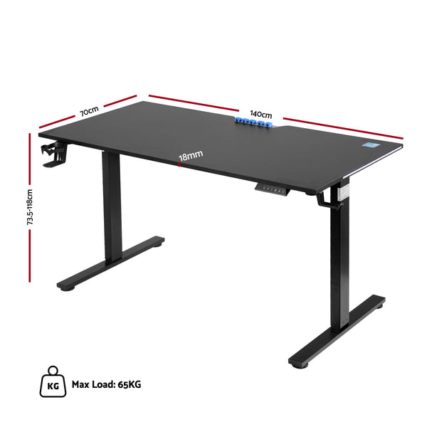 Artiss Electric Standing Desk Height Adjustable Gaming Desk Home Office 140cm Artiss