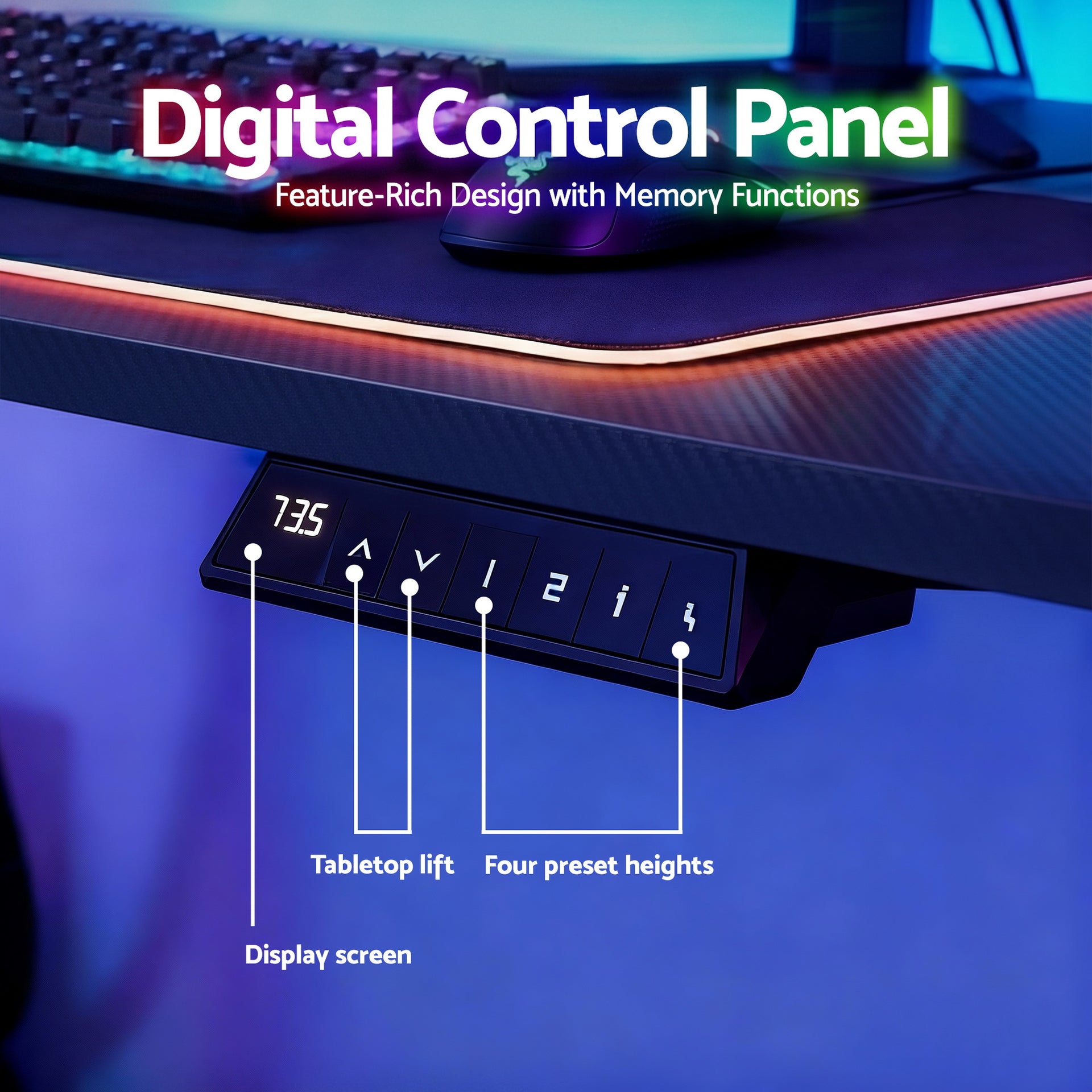 Artiss Electric Standing Desk Height Adjustable Gaming Desk Home Office 140cm Artiss