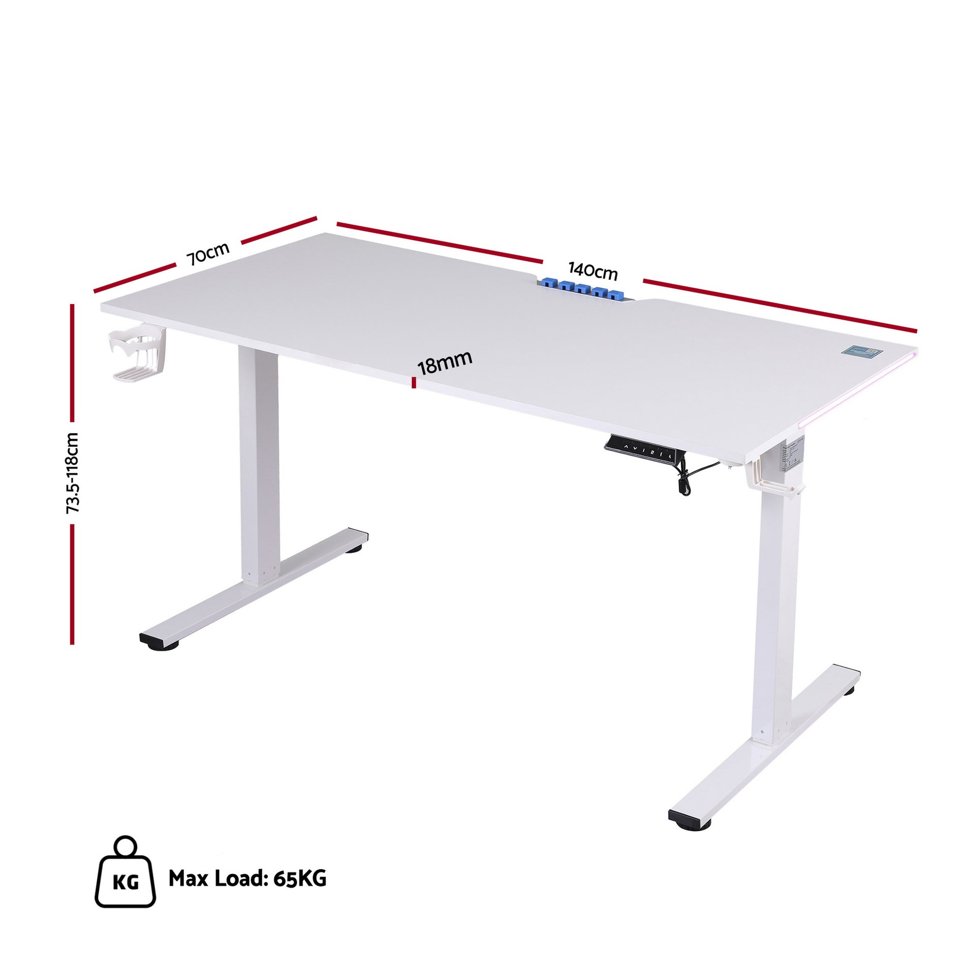 Artiss Electric Standing Desk Height Adjustable Gaming Desk Home Office 140cm Artiss