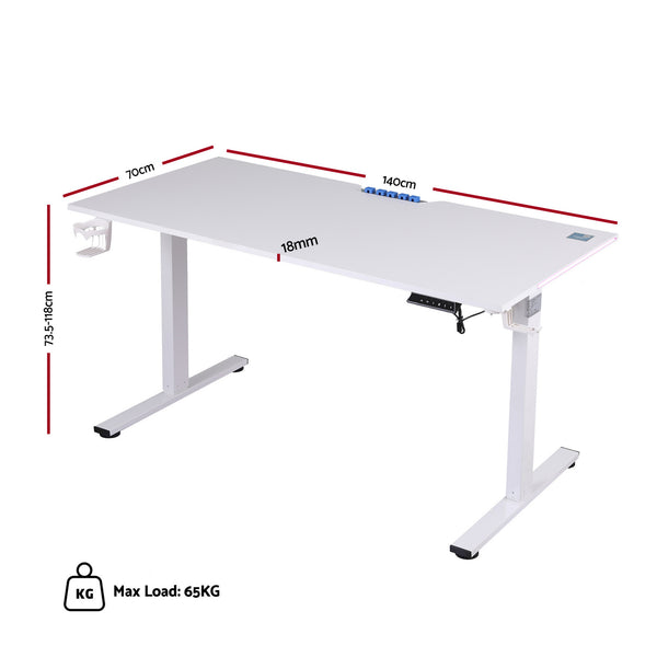 Artiss Electric Standing Desk Height Adjustable Gaming Desk Home Office 140cm Artiss