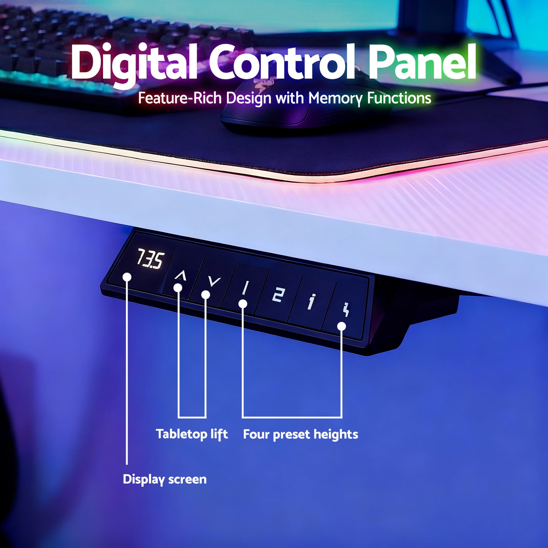 Artiss Electric Standing Desk Height Adjustable Gaming Desk Home Office 140cm Artiss