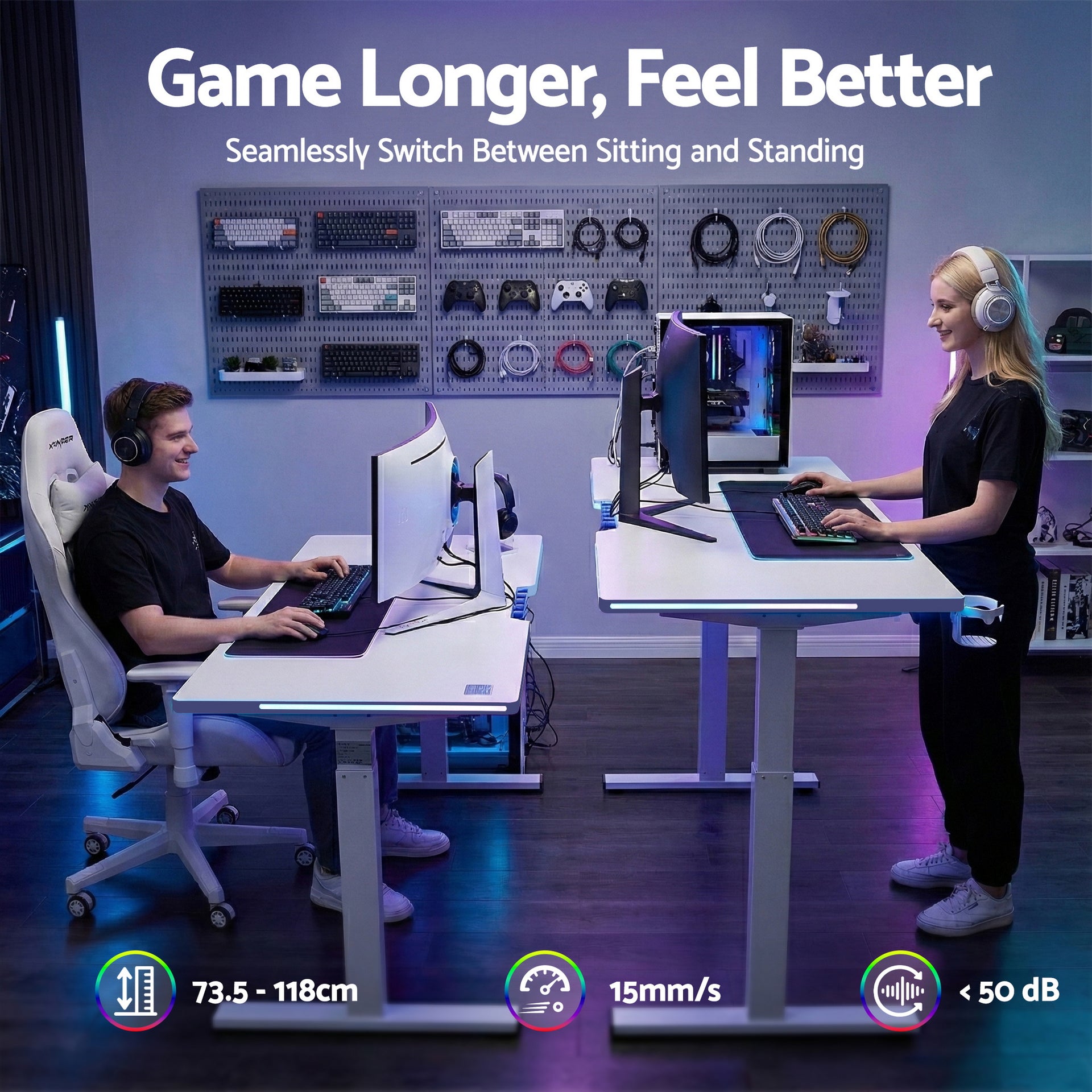 Artiss Electric Standing Desk Height Adjustable Gaming Desk Home Office 140cm Artiss