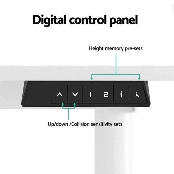 Artiss Electric Standing Desk 140cm Adjustable Height Motorised Home Office Desk White Awezingly
