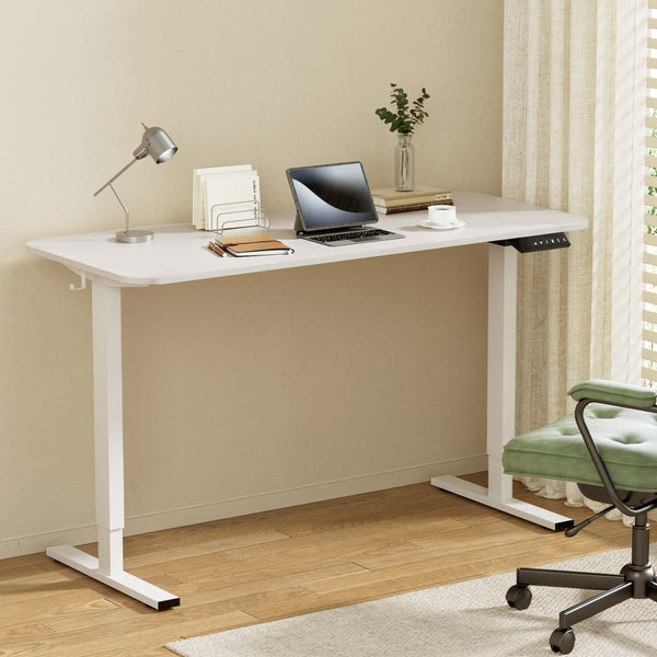 Artiss Electric Standing Desk 140cm Adjustable Height Motorised Home Office Desk White Awezingly