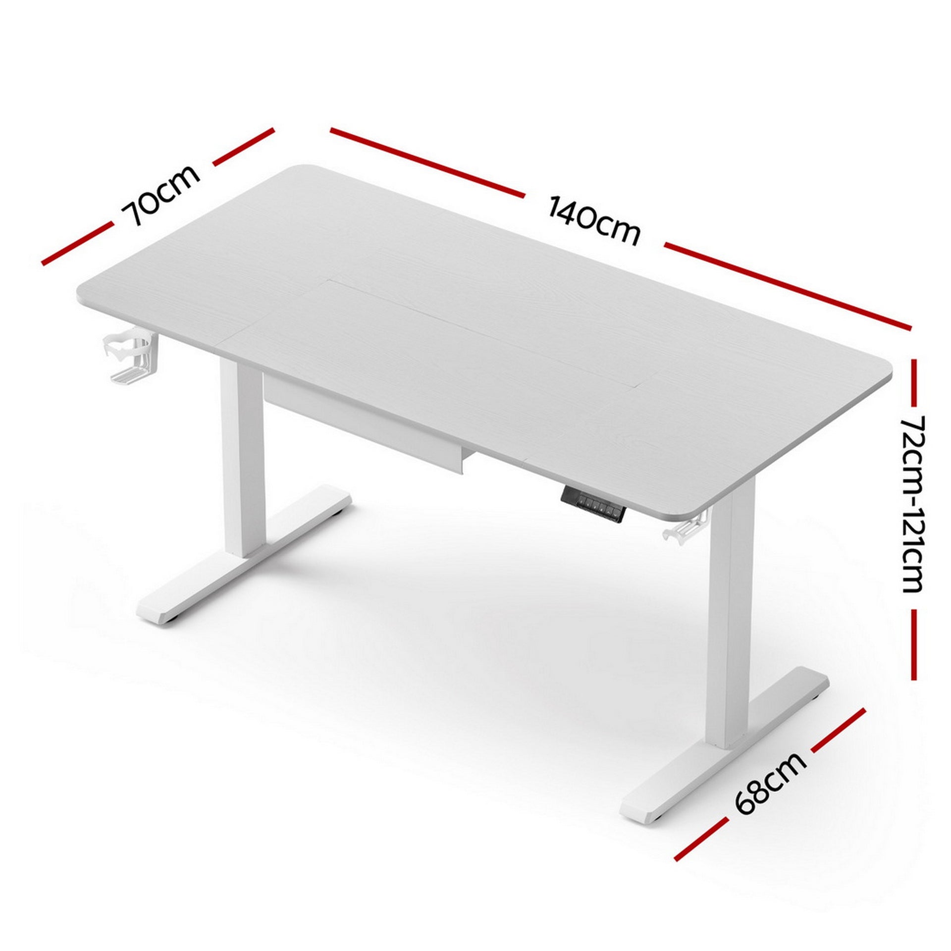 Artiss Electric Standing Desk 140cm Adjustable Height Motorised Home Office Desk Drawer Awezingly