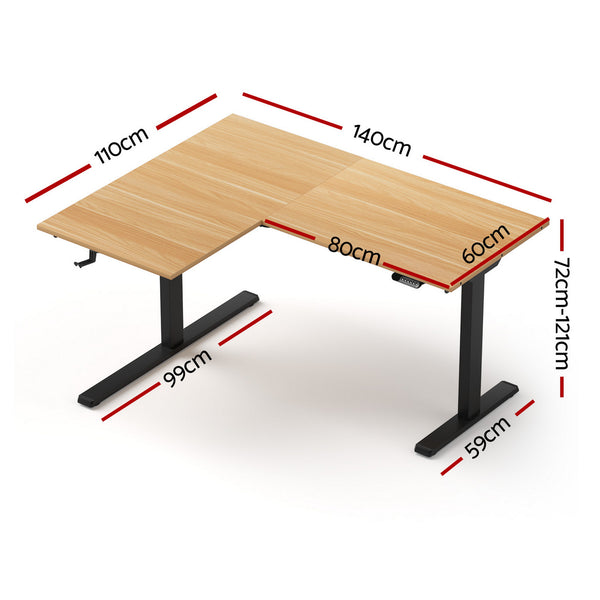 Artiss L-Shape Electric Standing Desk Sit Stand Up Height Adjustable Motorised Awezingly