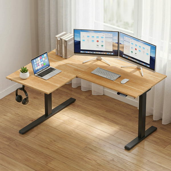 Artiss L-Shape Electric Standing Desk Sit Stand Up Height Adjustable Motorised Awezingly