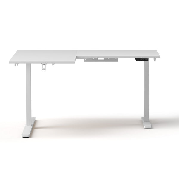 Artiss L-Shape Standing Desk Sit Stand Up Height Adjustable Electric Motorised White Awezingly