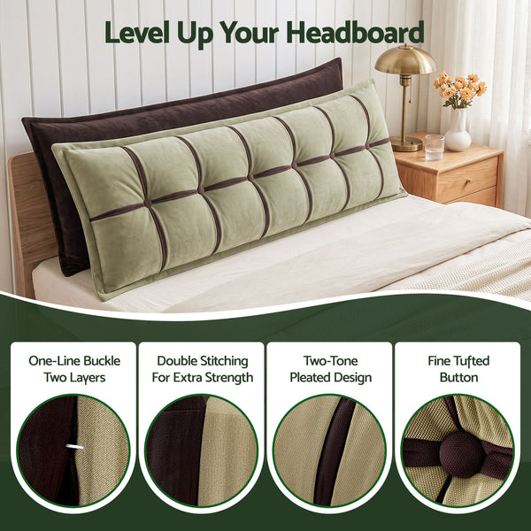 Giselle Bedding Headboard Pillow with Double-Layer Storage Wedge Reading Backrest with Adjustable Filling, Chenille Bed Rest Cushion for Daybed, Dorm, and RV King Awezingly