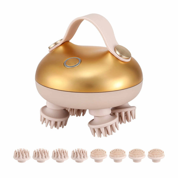 Livemor Scalp Massager Kneading Head Massager Scalp Stress Relax Portable Rechargeable Hair Massager Shower Massage Waterproof Cat Massager Scratcher, Gift for Mom Dad Awezingly