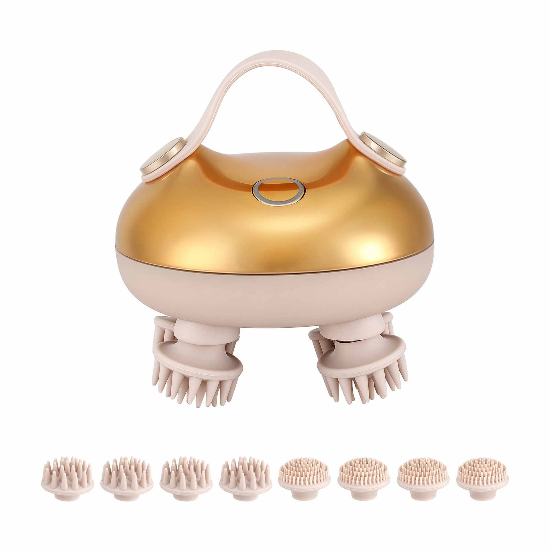 Livemor Scalp Massager Kneading Head Massager Scalp Stress Relax Portable Rechargeable Hair Massager Shower Massage Waterproof Cat Massager Scratcher, Gift for Mom Dad Awezingly