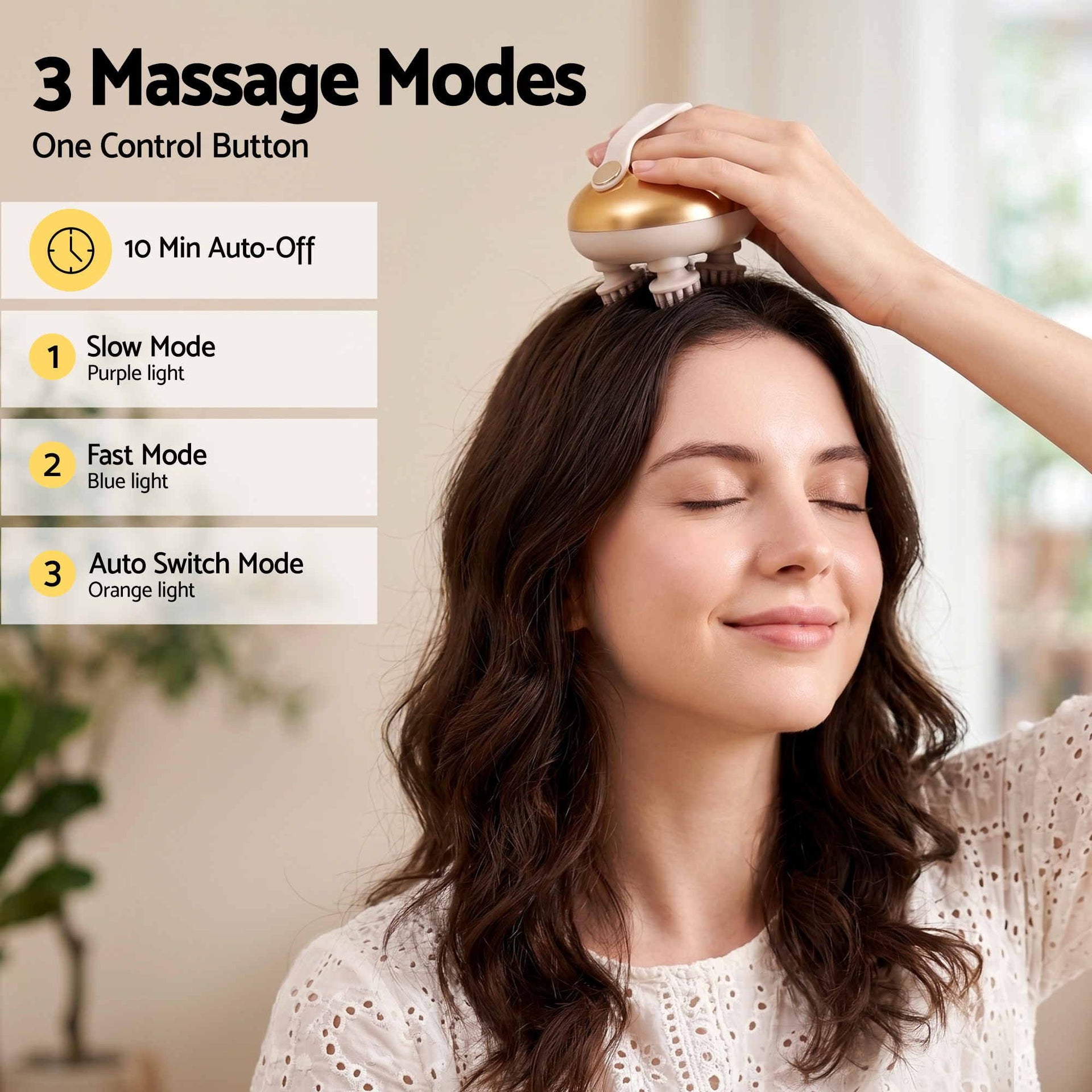 Livemor Scalp Massager Kneading Head Massager Scalp Stress Relax Portable Rechargeable Hair Massager Shower Massage Waterproof Cat Massager Scratcher, Gift for Mom Dad Awezingly