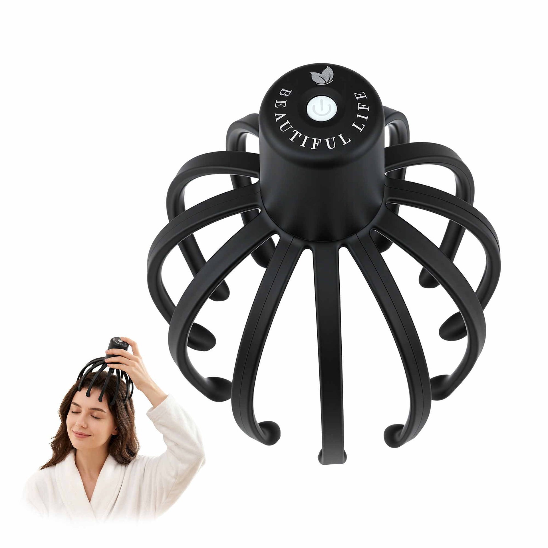 Livemor Head Massager Scalp Electric with 3 Modes, 360 Degree Head Massager Cordless Portable, Head Scratcher for Stress Relax Awezingly