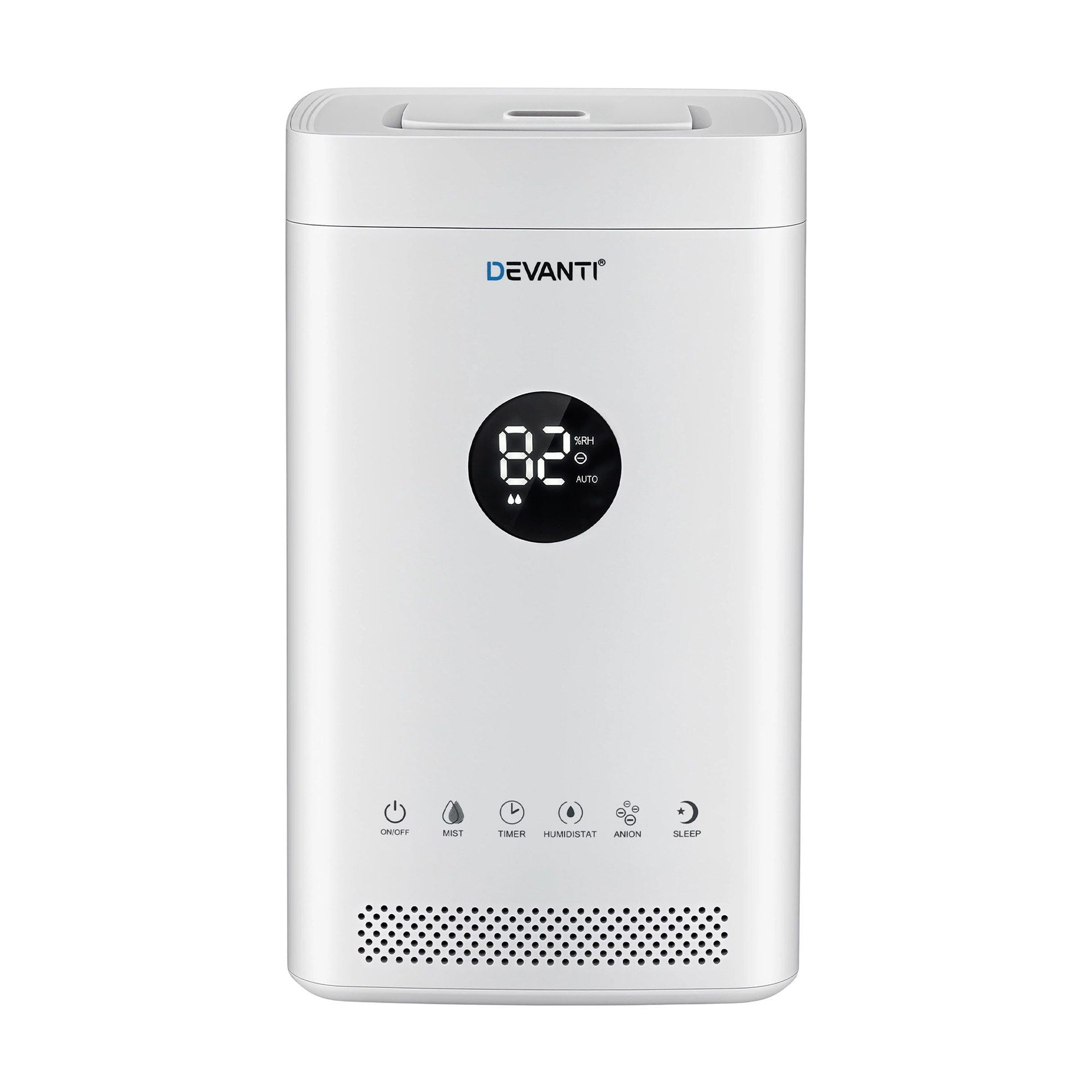 Devanti Ultrasonic Humidifier Air Purifier Top Fill Auto Humidity 3.5L White Awezingly