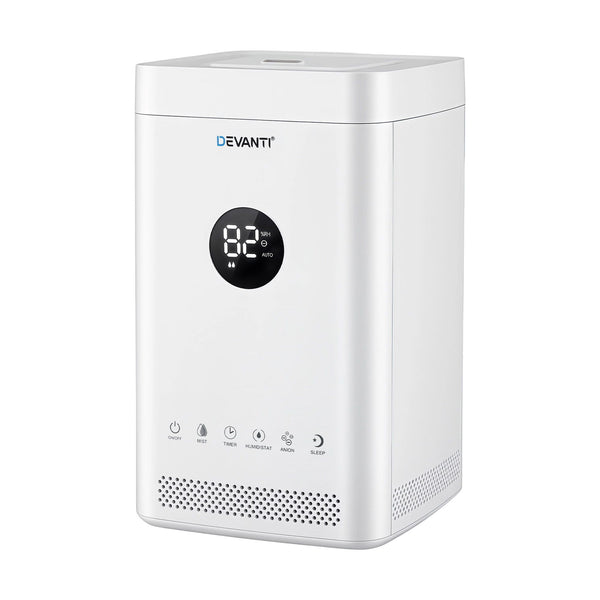 Devanti Ultrasonic Humidifier Air Purifier Top Fill Auto Humidity 3.5L White Awezingly