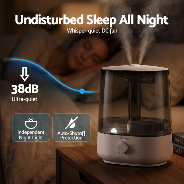Devanti Ultrasonic Humidifier Aroma Diffuser Top Fill Quiet Bedroom 6L Awezingly