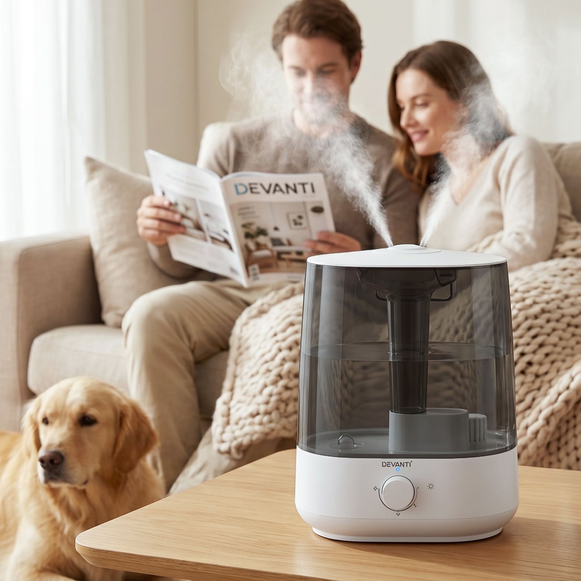 Devanti Ultrasonic Humidifier Aroma Diffuser Top Fill Quiet Bedroom 6L Awezingly