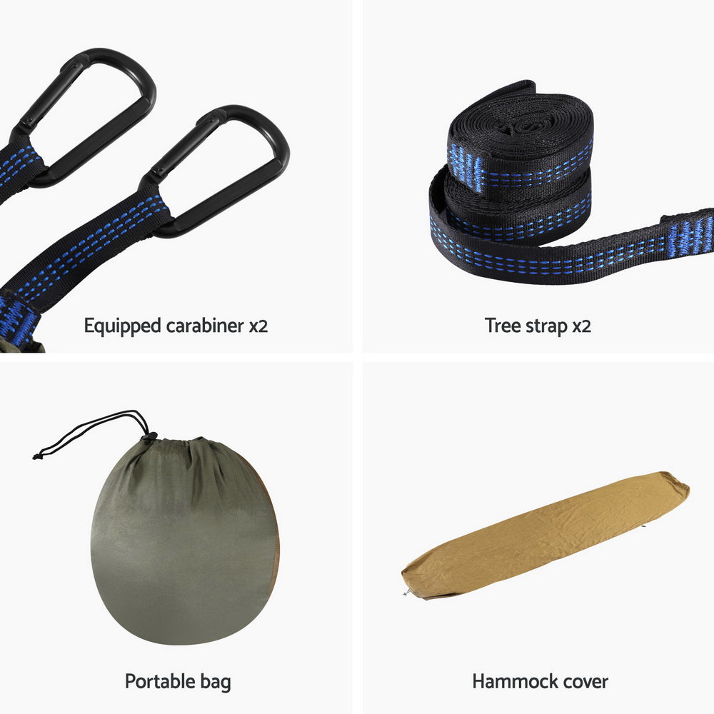 Gardeon Hammock Chair Metal Stand Outdoor Furniture Black Gardeon