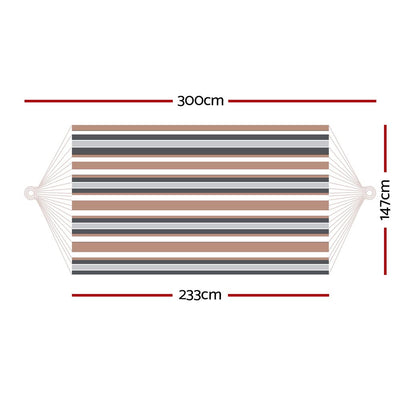 Gardeon Hammock Bed Outdoor Camping Hammocks Beige Grey